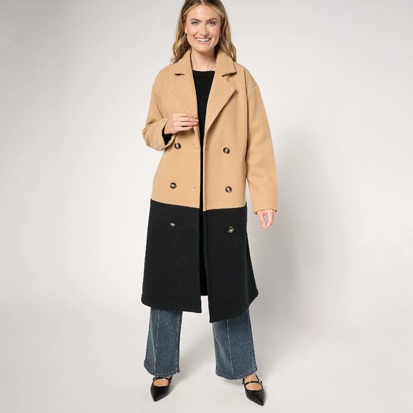 Carla Rockmore Collection REG The Muse Color Blocked Coat - Size Small a670442 - Picture 1 of 8
